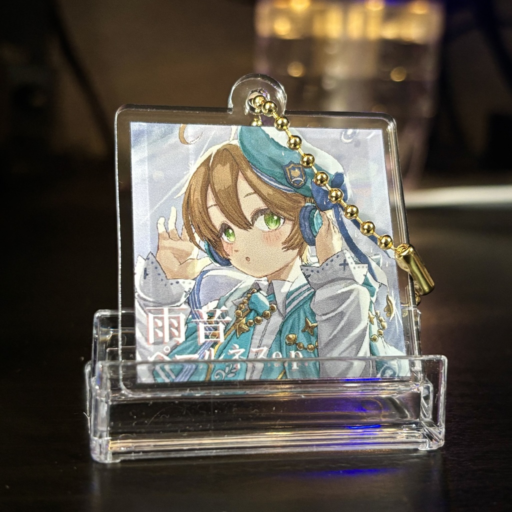【おみずむ春の大収穫祭】ジャケット風アクリルキーホルダー『雨音ペールネスe.p.』【出穂おみ非公式グッズ】