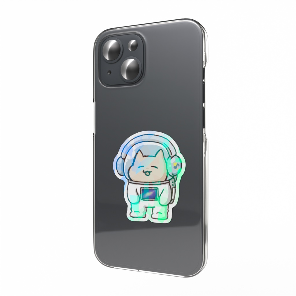 宇宙一猫 ホログラムスマホステッカー