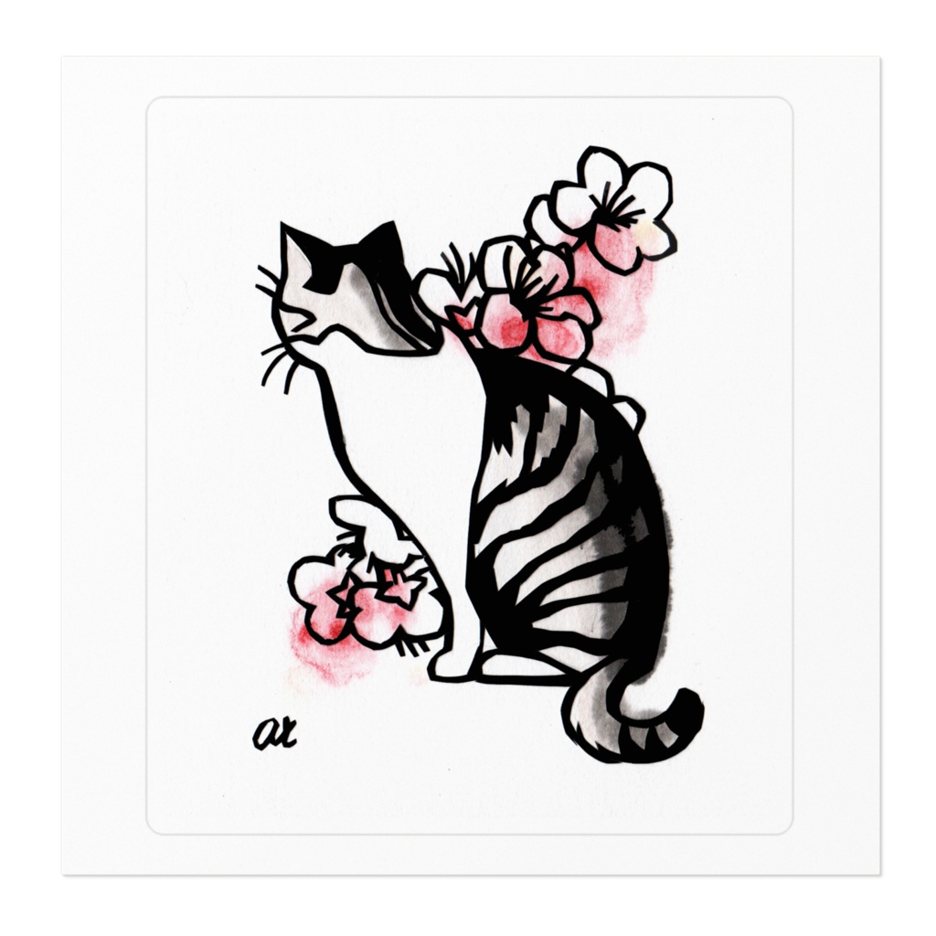 梅猫-Tステッカー