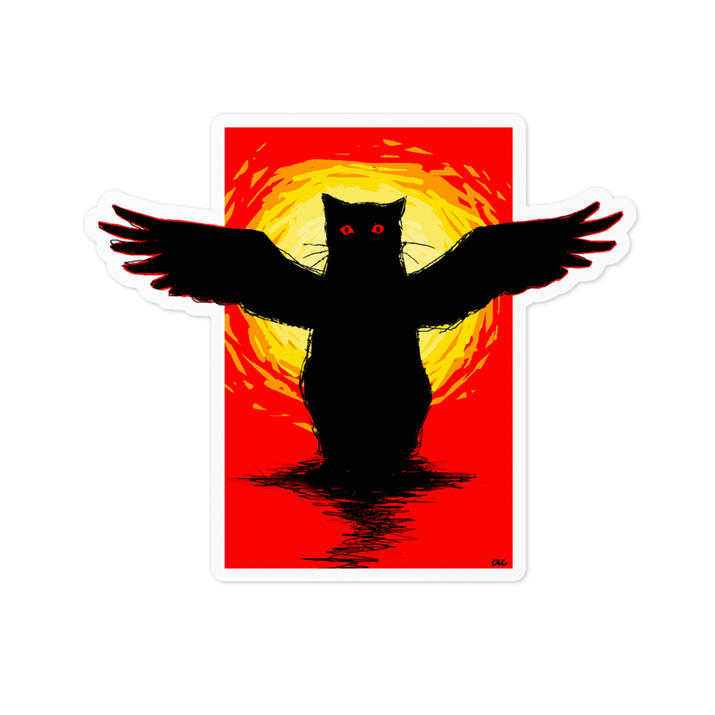 BLACK CAT with wings ス...