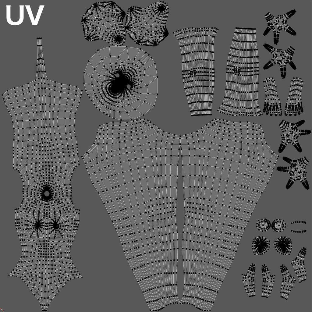 3Dキャラクターモデル素体(スキニング済+表情シェイプキー18種)