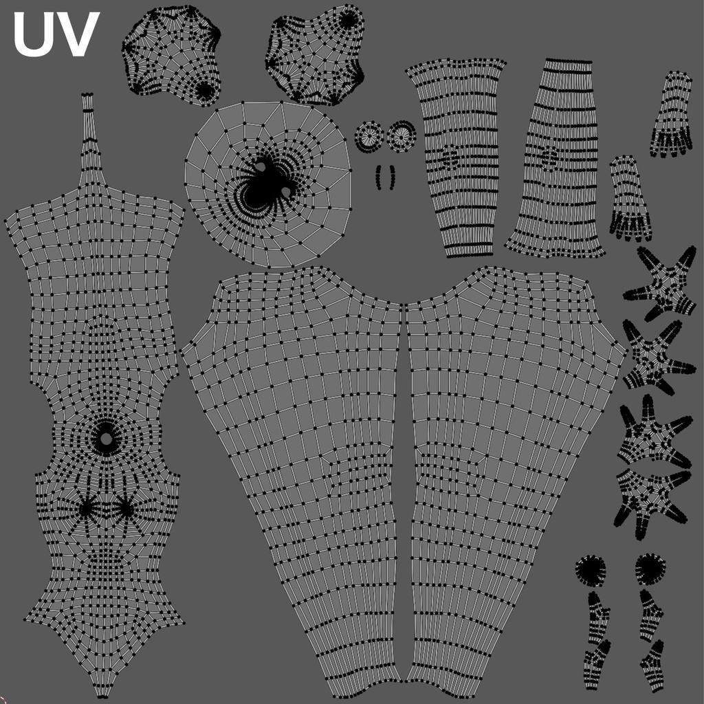女性3Dキャラクターモデル素体(スキニング済+表情シェイプキー18種)