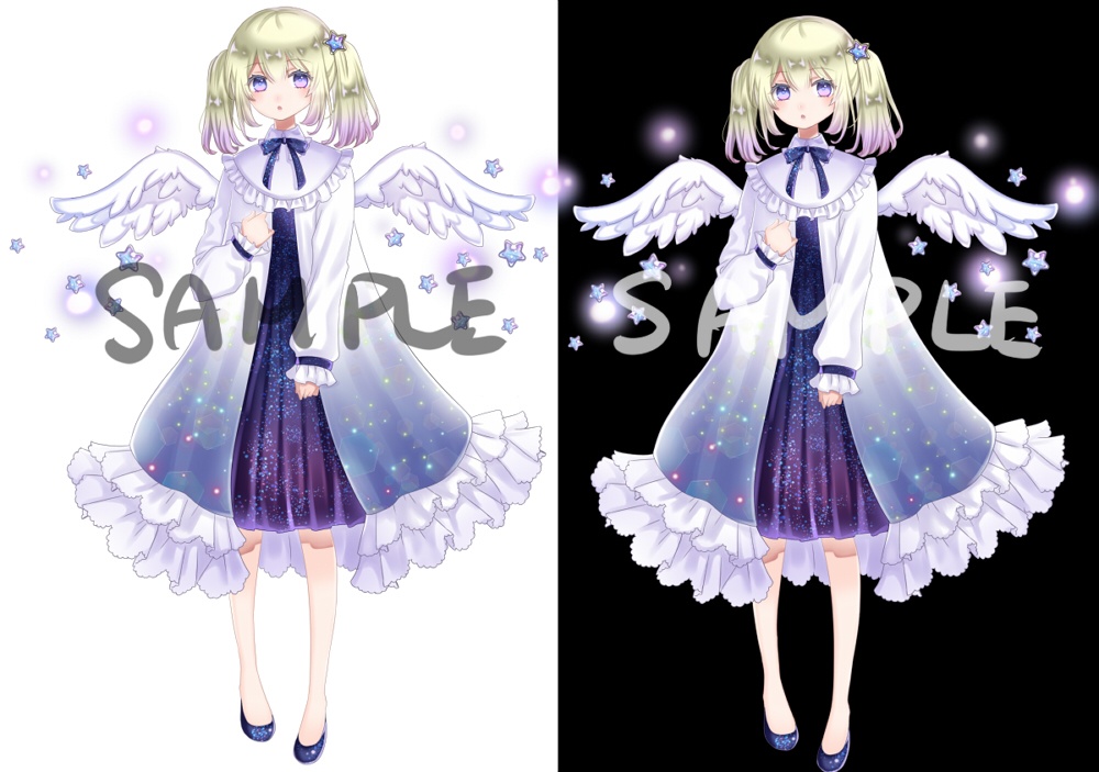 星空の天使 羽無し可立ち絵素材 ゲーム・TRPGなどに