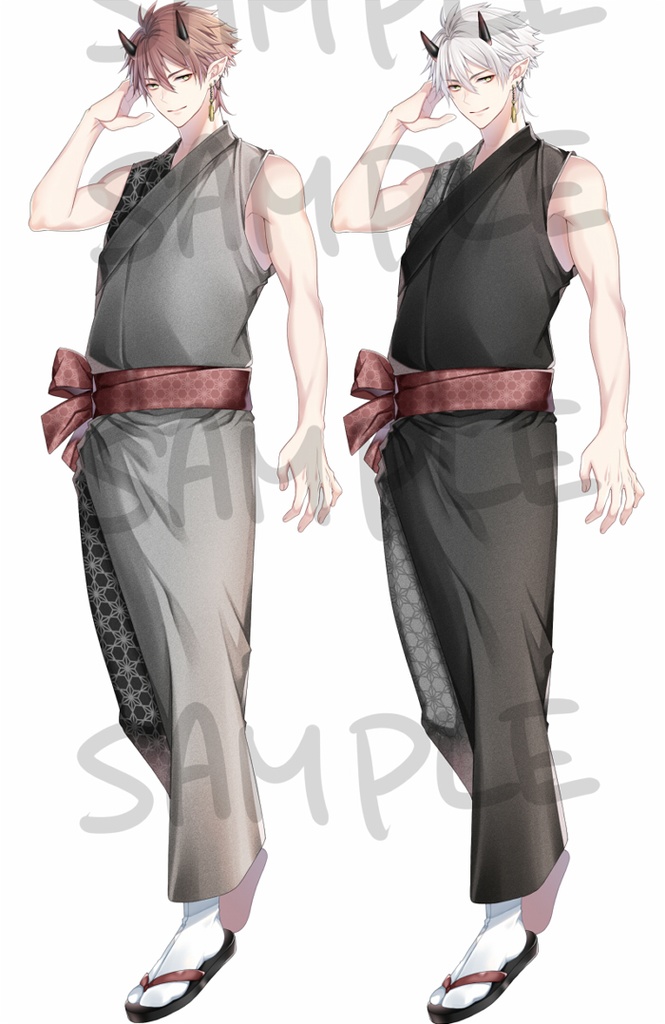 和服青年 鬼変身セット カラバリ有