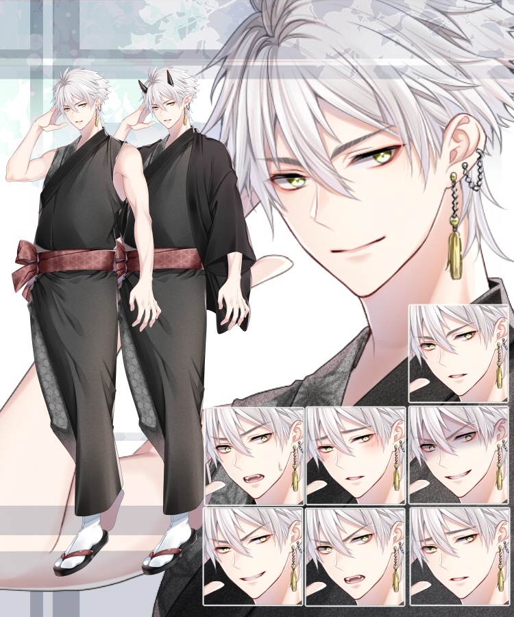 和服青年 鬼変身セット カラバリ有