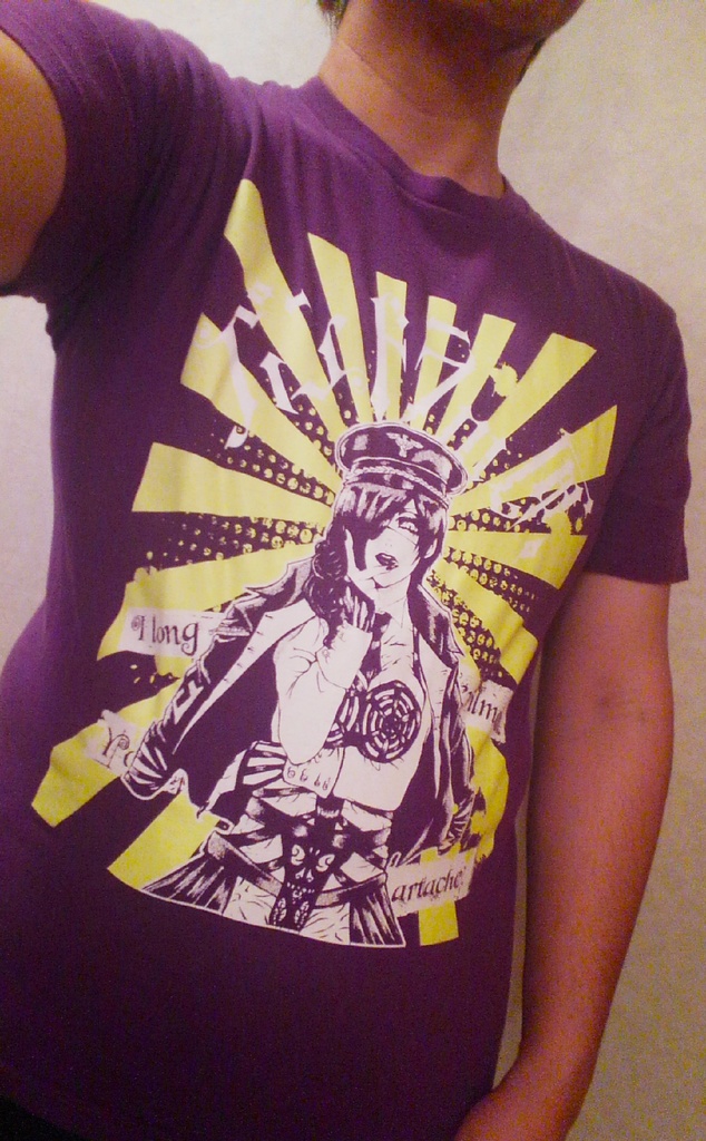 パンドラの匣 二周年記念限定カラーTシャツ (パープル×蛍光イエロー・ホワイト)