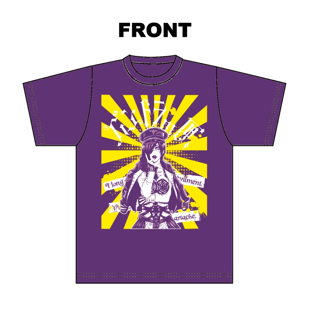 パンドラの匣 二周年記念限定カラーTシャツ (パープル×蛍光イエロー・ホワイト)