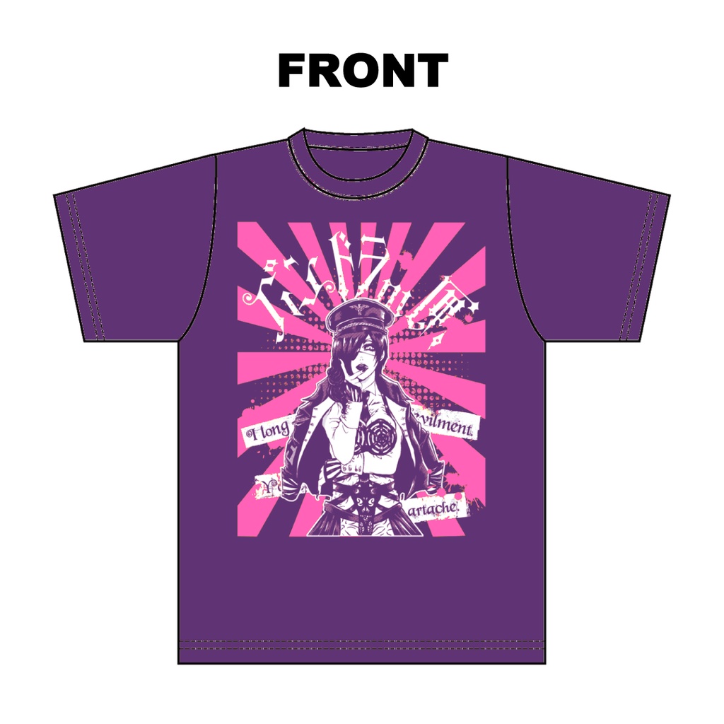 パンドラの匣 二周年記念限定カラーTシャツ (パープル×蛍光ピンク・ホワイト)