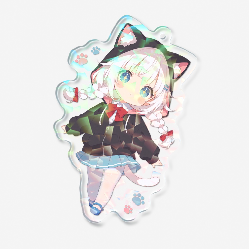 ホログラムアクリルキーホルダー(猫耳パーカーver.)