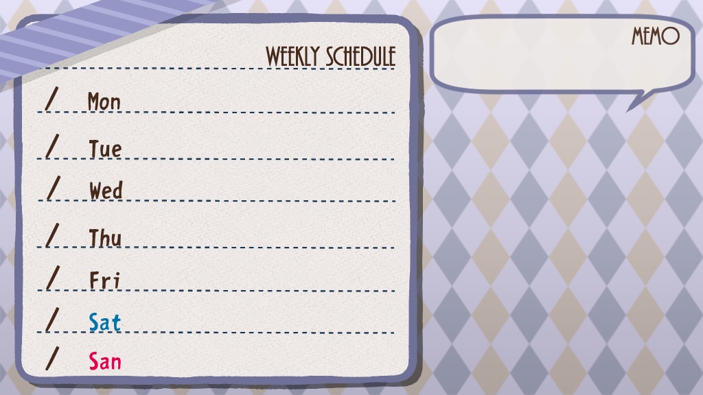 ウィークリースケジュール　くすみ