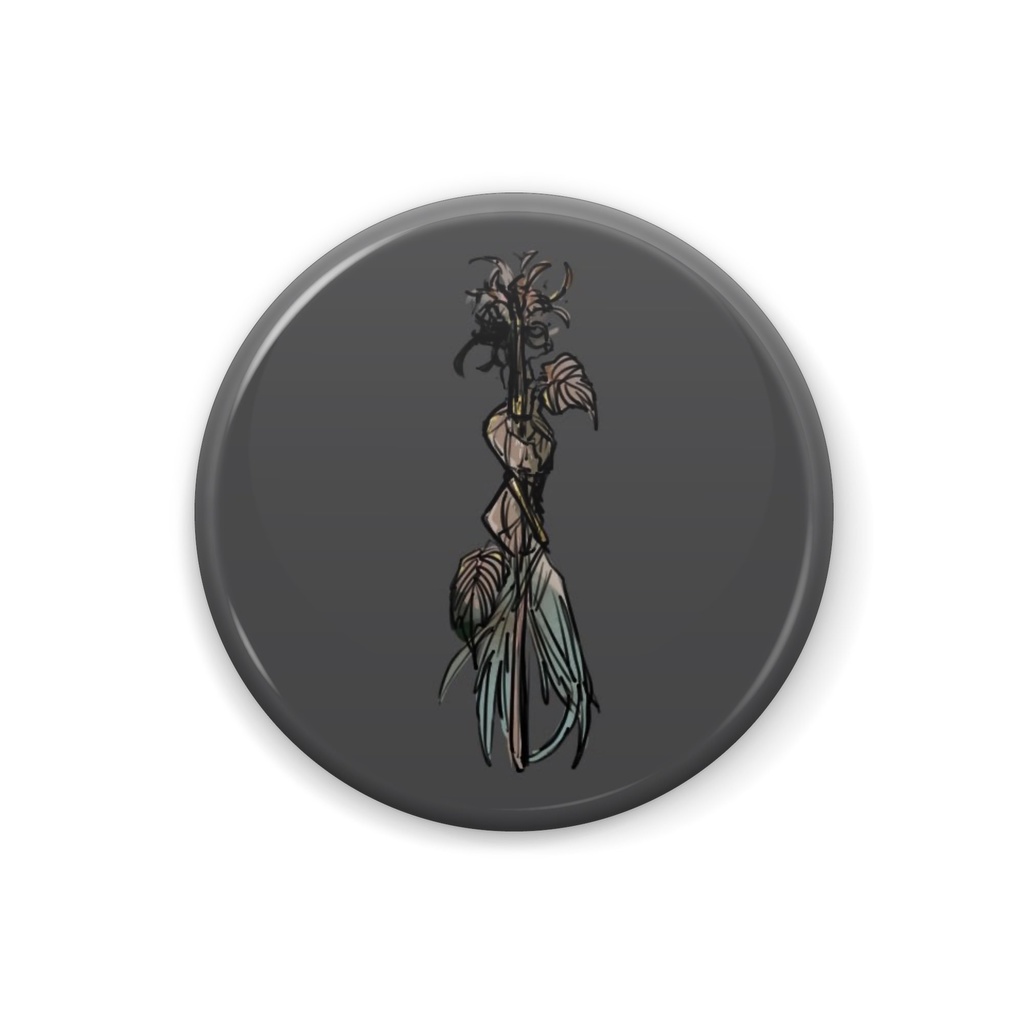  向日葵 缶バッジ(グレー)