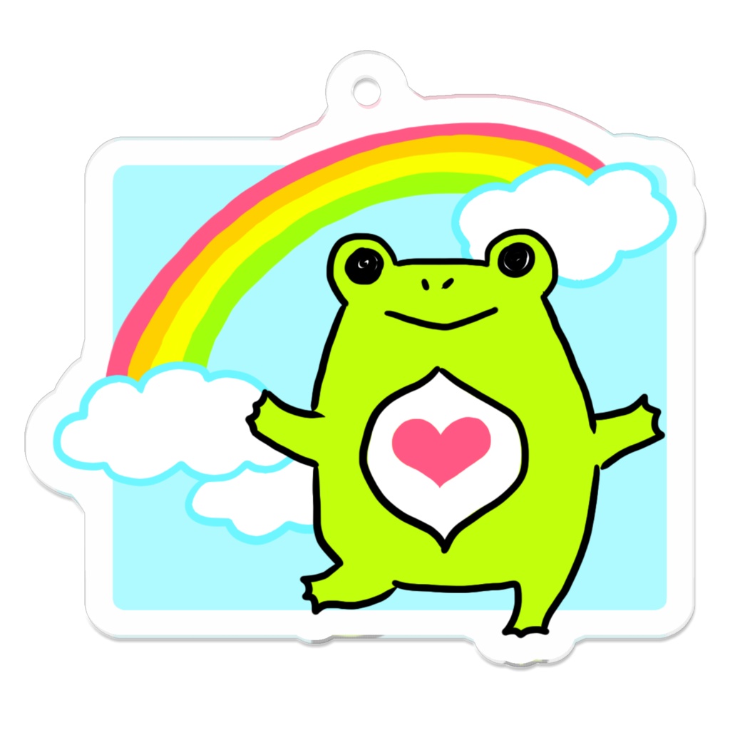 解剖カエルちゃん アクリルキーホルダー(虹)