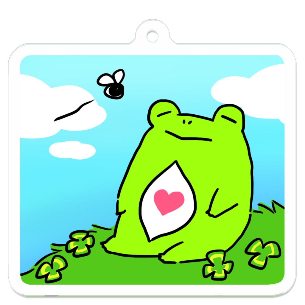 解剖カエルちゃん アクリルキーホルダー(ひなたぼっこ)