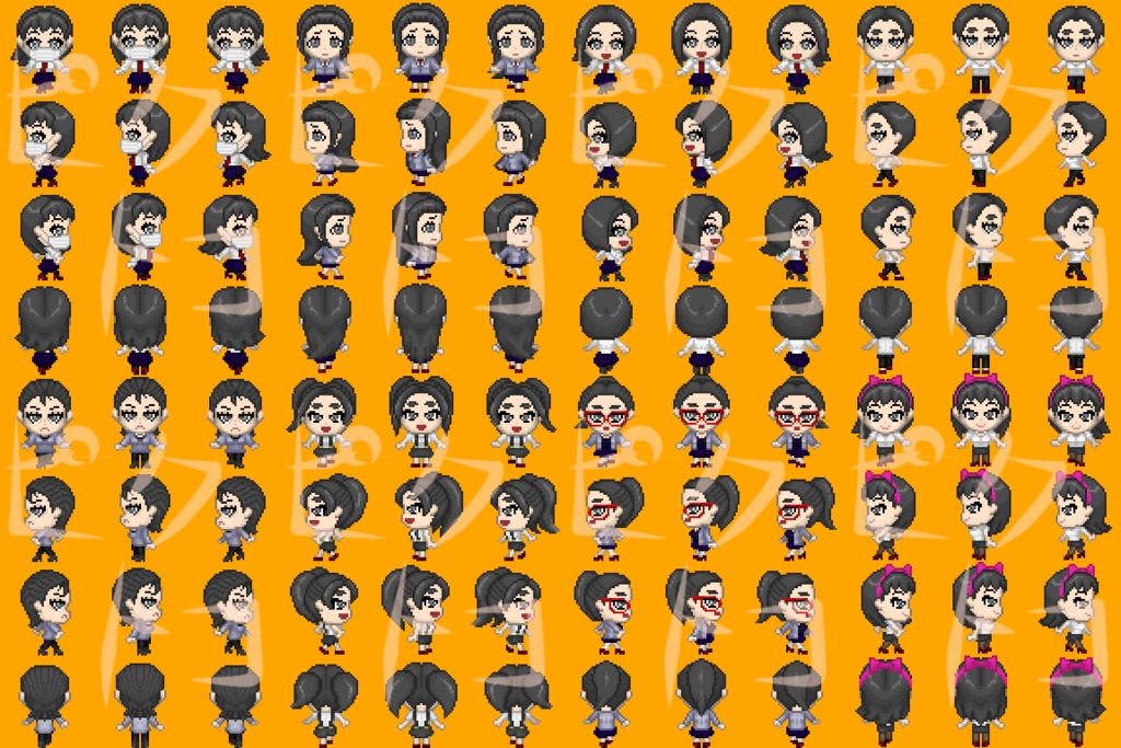 組み合わせ歩行素材「ピクトコ」:女性・基本セット