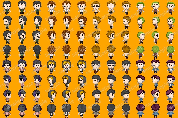 組み合わせ歩行グラフィック素材「ピクトコ」:男性・基本セット