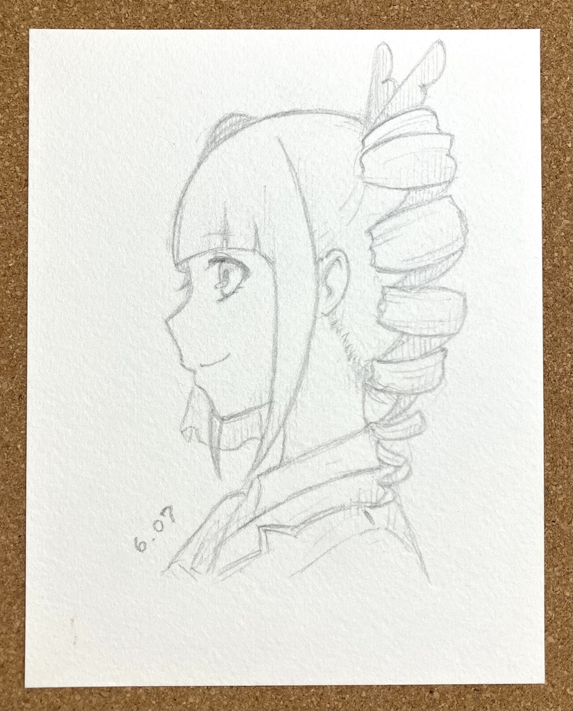 華賀利／悠水　モノクロ手描きイラスト