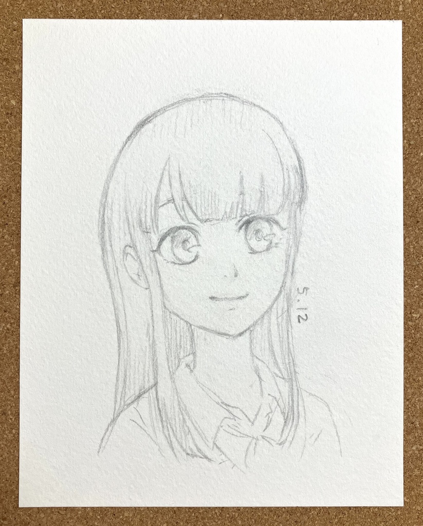 夕依／依咲里　モノクロ手描きイラスト