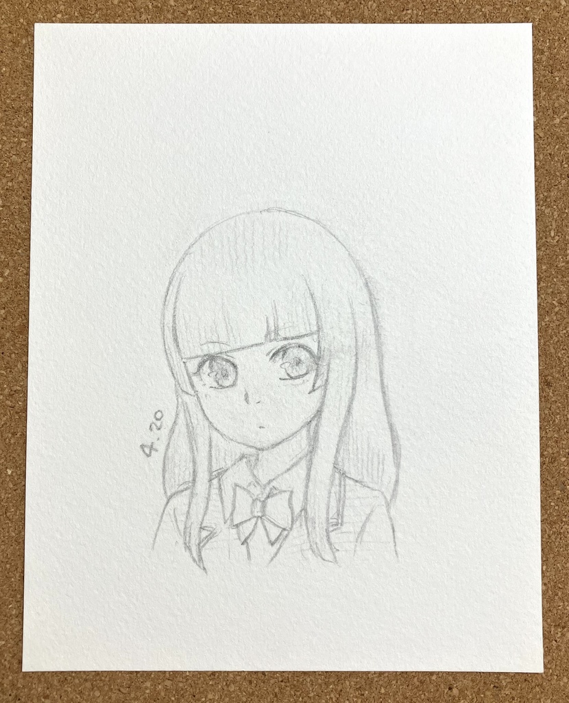 小織／ハヅキ　モノクロ手描きイラスト