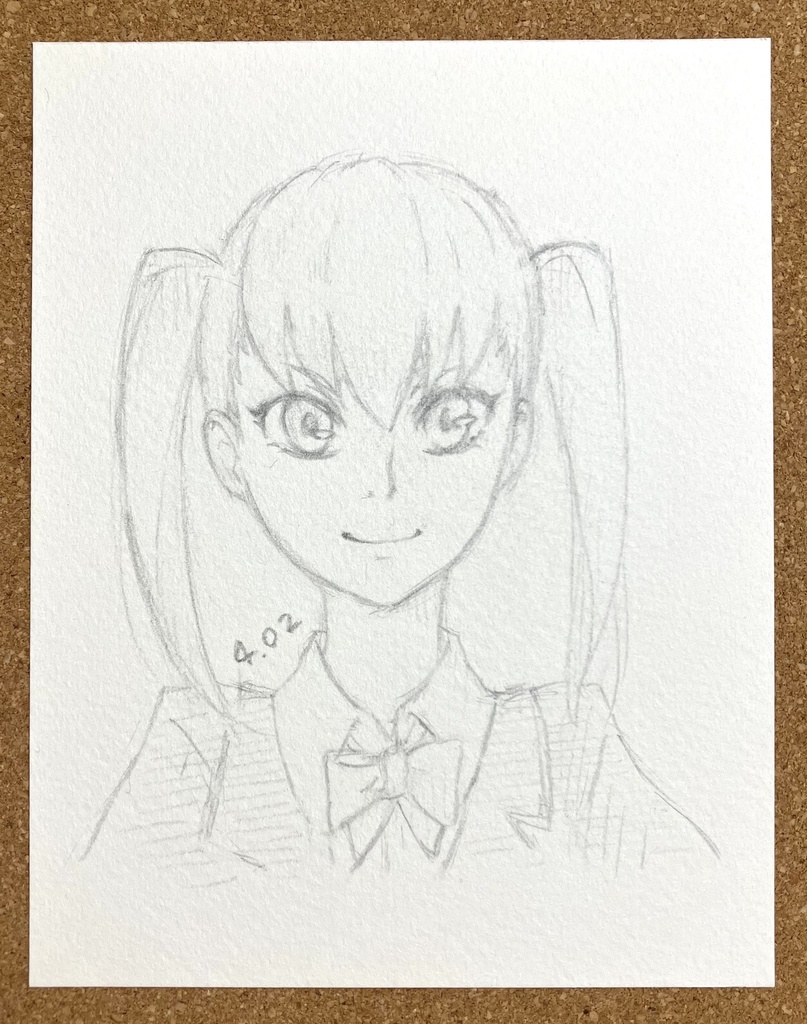 天音／サトカ　モノクロ手描きイラスト