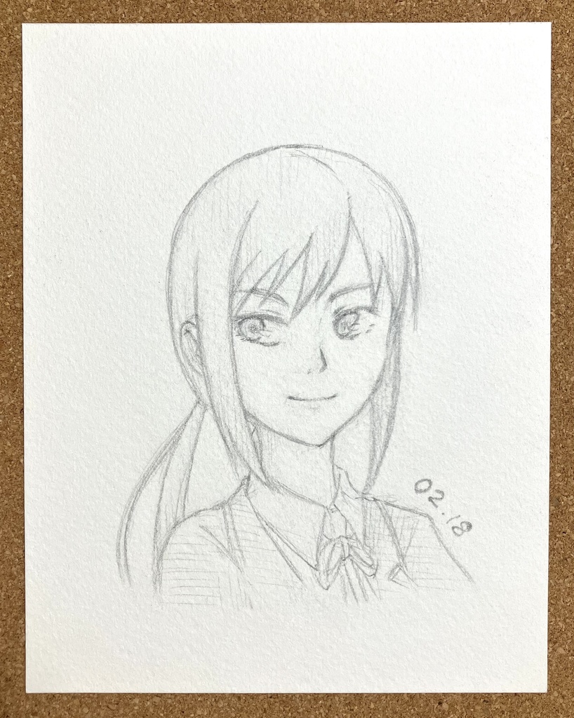 あおい／モルガナ　モノクロ手描きイラスト