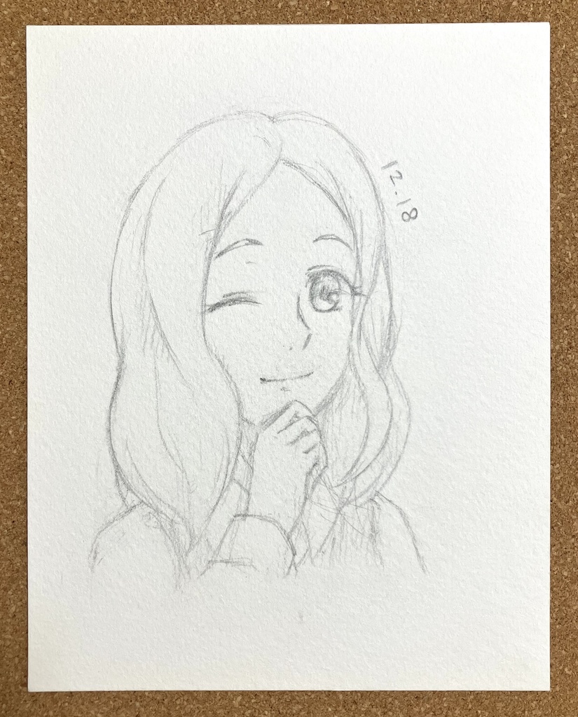 楓／伊緒　モノクロ手描きイラスト
