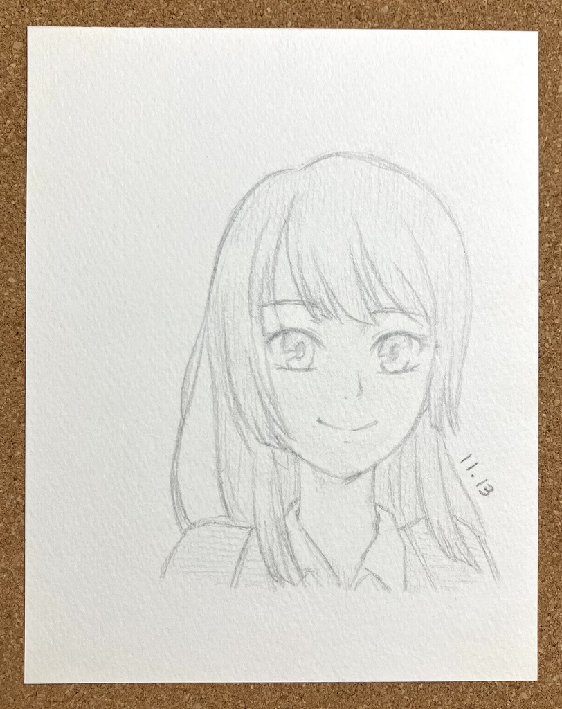 椿芽／紗々　モノクロ手描きイラスト