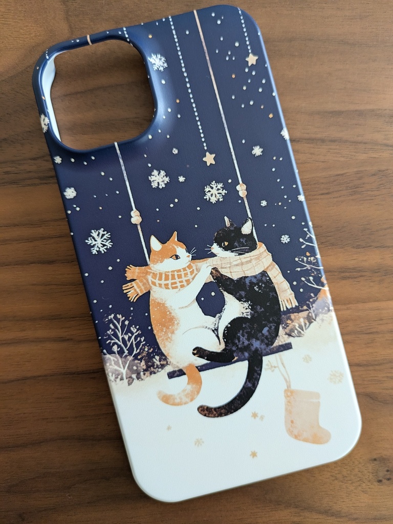 なかよし冬猫ちゃんスマホケース