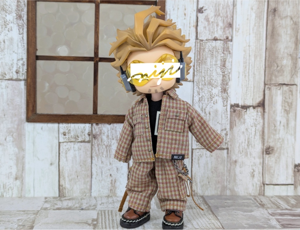 ギンガムチェックオーバーシャツセットアップ 1/12ドールサイズ