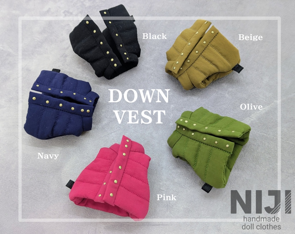 ダウンベスト　1/12ドールサイズ