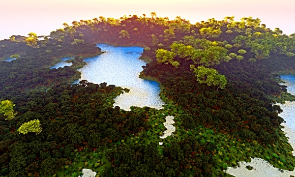 平成30年北海道胆振東部地震復興支援3DCG 島 No2