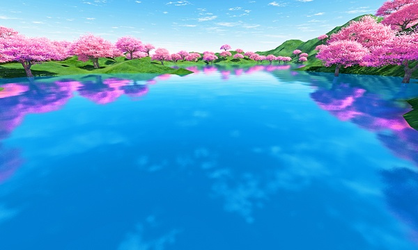 災害復興支援3DCG　春の景色 No20