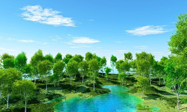 災害復興支援3DCG　森 No15