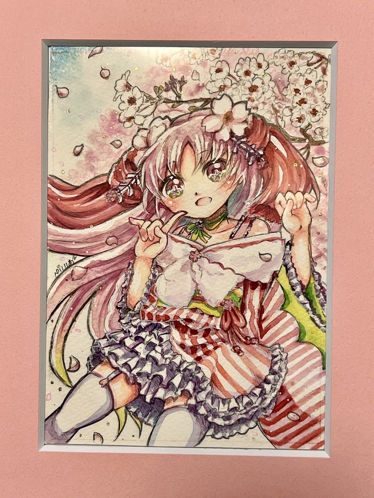 額装原画《桜の下で逢いましょう》