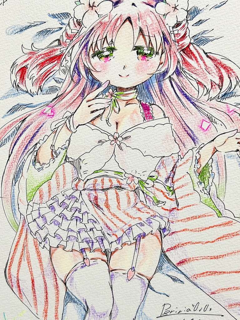 ぺりりあポストカードサイズアナログ原画オーダー