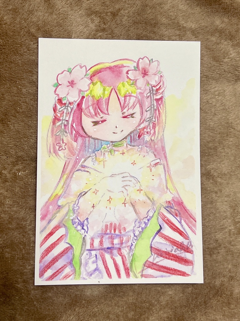 ポストカードサイズ原画 心の中の太陽