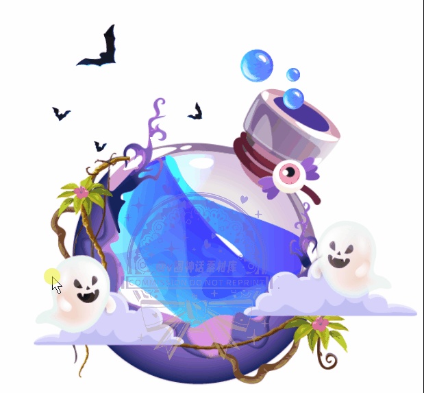 【Live2Dアパレル vts配信素材】万能适配!万聖節 魔瓶の魔術師x月下の魔女