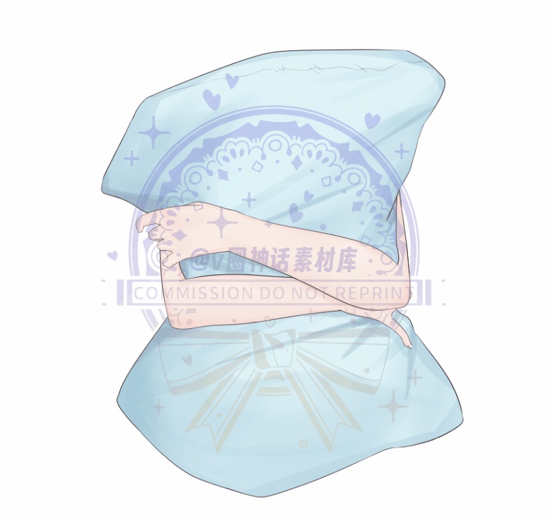 【Live2Dアパレル vts配信素材】おやすみと寝顔の6点セットの抱き枕 |VTS動|