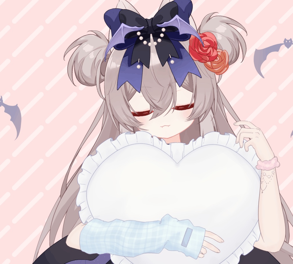 【Live2Dアパレル vts配信素材】おやすみと寝顔の6点セットの抱き枕 |VTS動|