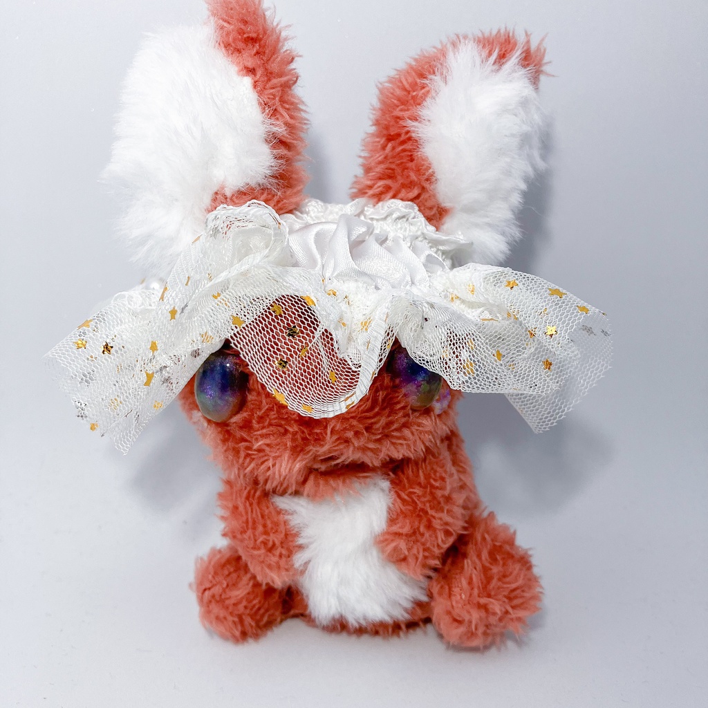 耳あり用ナイトキャップ 星柄レース