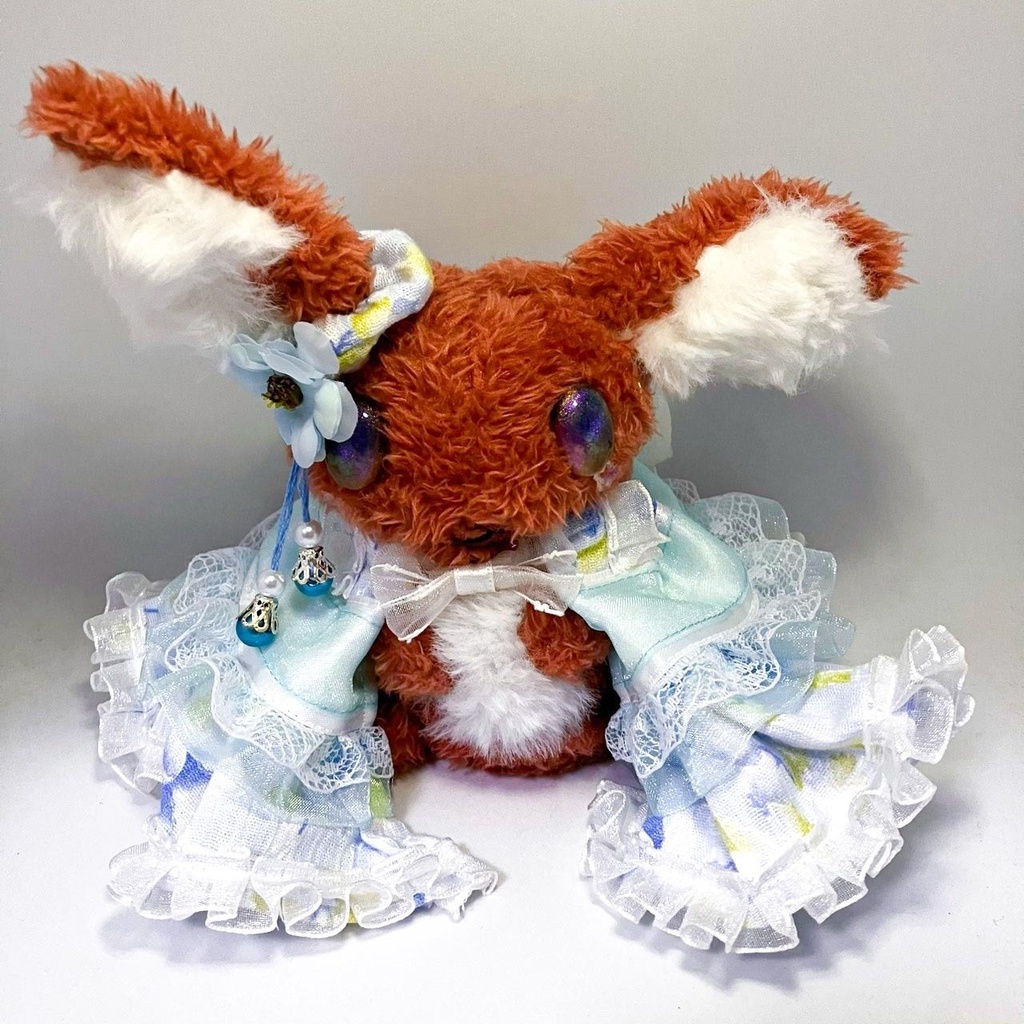 ライトブルー 和風ロリィタ 衣装セット(M)