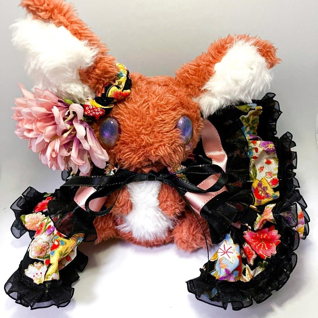 [移動済]ブラック×ピンク 和風ロリィタ 衣装セット (M)