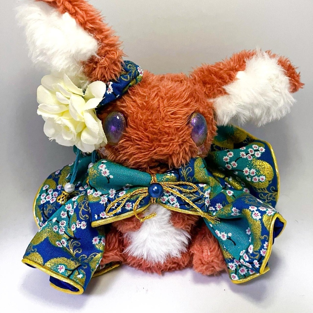 ピーコックブルー 着物ドレス 衣装セット(M)