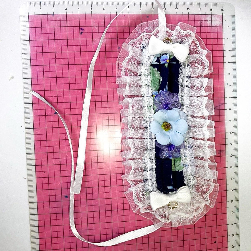 あじさいネイビー 和風ロリィタ 衣装セット(M、ヘッドドレスの仕様のみS)