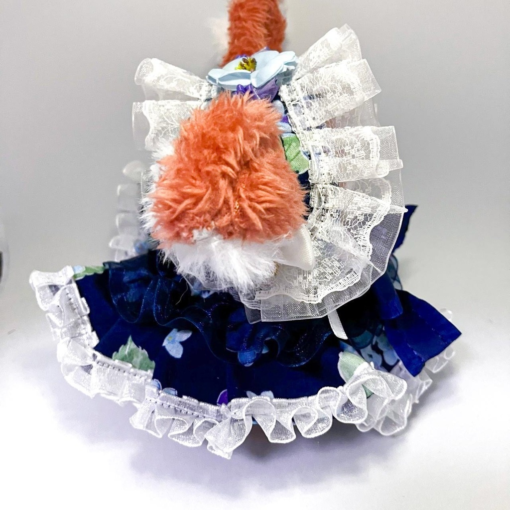 あじさいネイビー 和風ロリィタ 衣装セット(M、ヘッドドレスの仕様のみS)