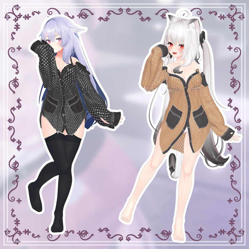 Ver1.1【萌・桔梗・舞夜対応】オフショルダーYシャツ