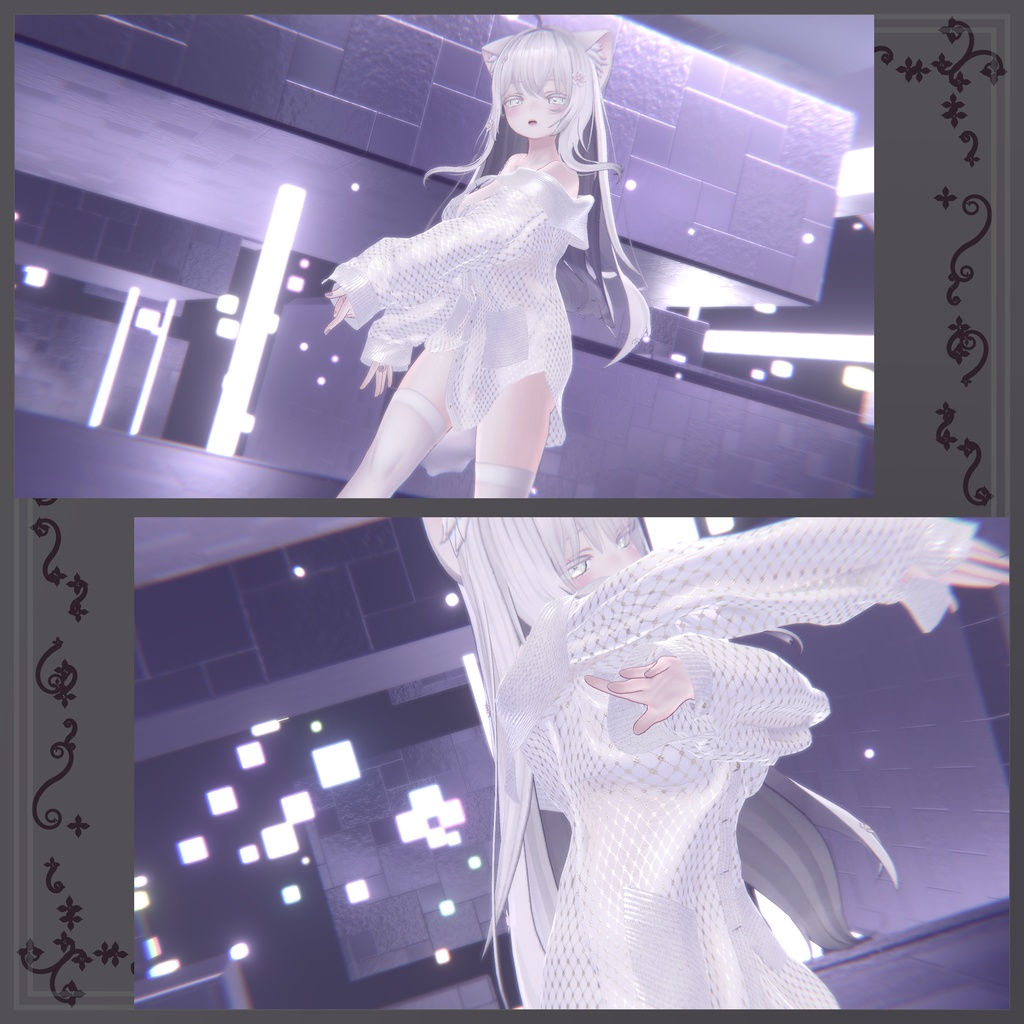 Ver1.1【萌・桔梗・舞夜対応】オフショルダーYシャツ