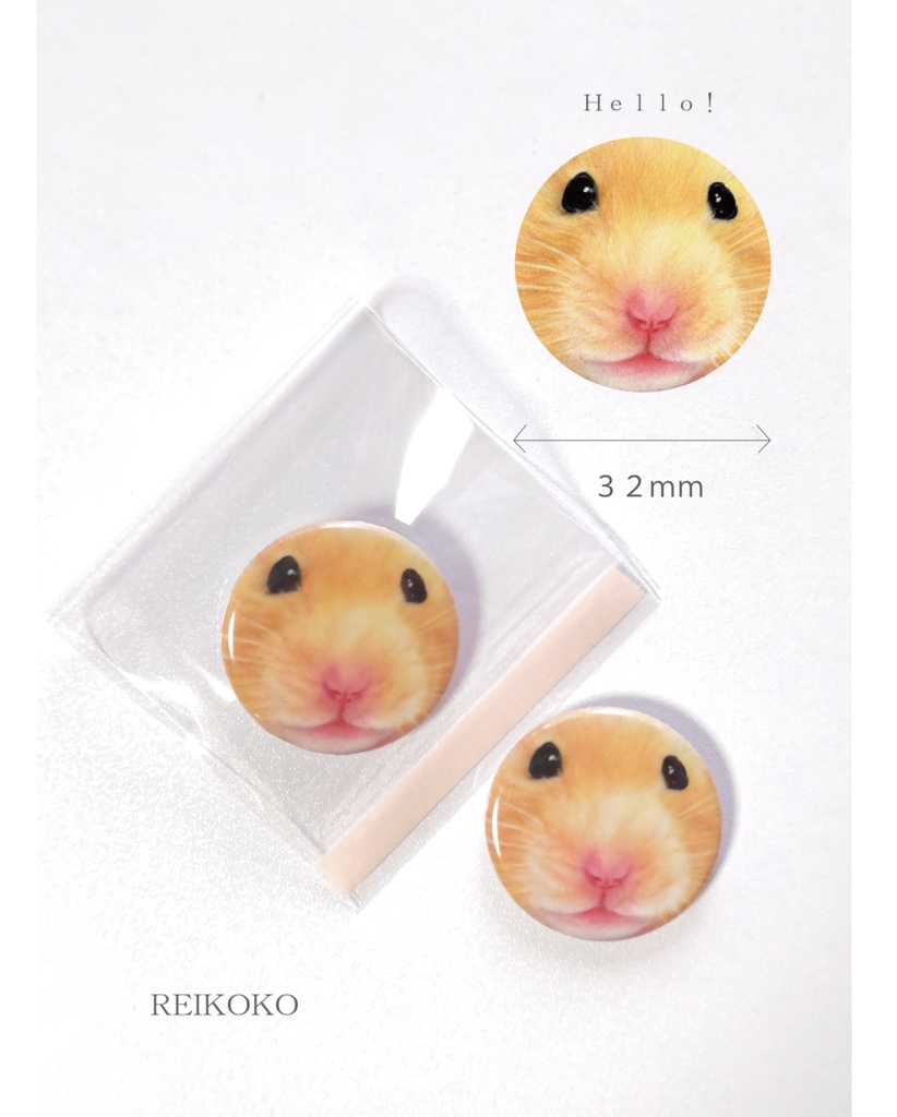 キンクマハムスターの缶バッジ（1個）