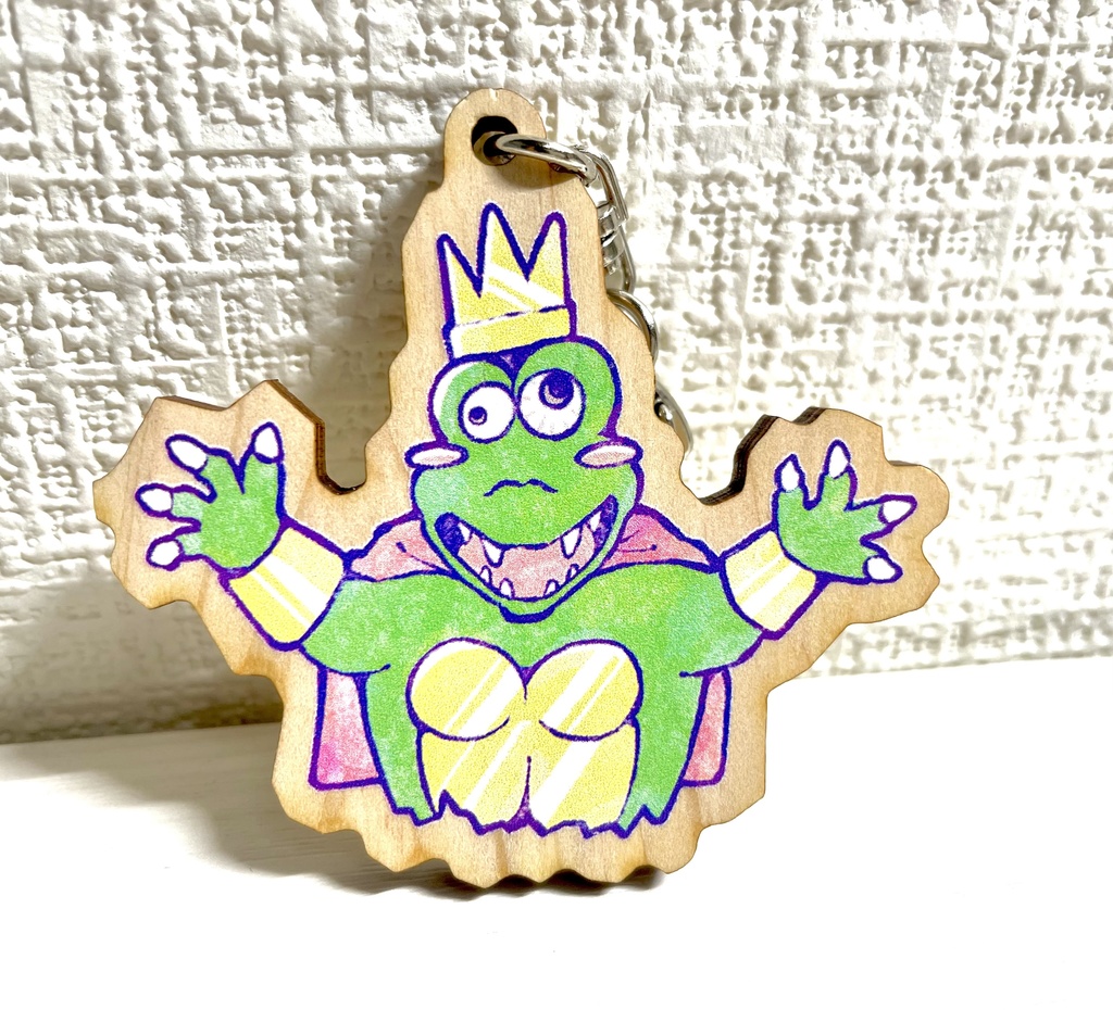 【受注販売】ウッドキーホルダー（キング・カットアウト）