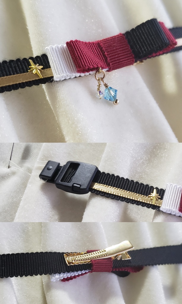 公風味リボン付きマスク留め