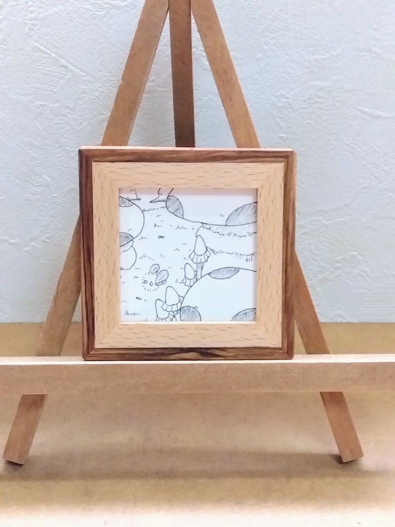 ミニ額入り原画　妖精とキノコ